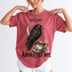 Ворона-гравюра «Early Bird? Absolutely Not.»
