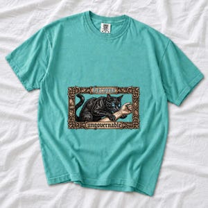 Become Ungovernable Black Cat Ornate Gothic Comfort Colors Shirt product mockup, image 6