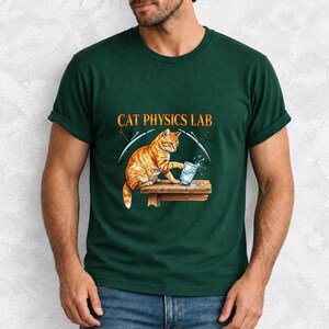 Cat Physics Lab Orange Tabby Comfort Colors Shirt product mockup, image 15