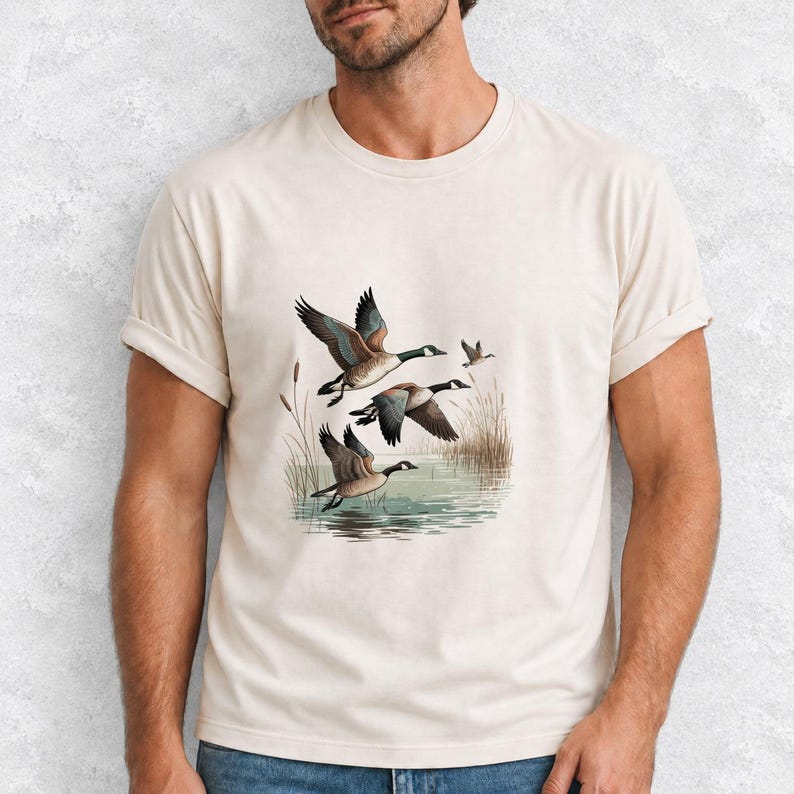 Comfort Colors Canada Goose Shirt, Retro Wild Geese Tee, Geese Pond Winter T-shirt, Waterfowl Hunting Shirt Gift, Goose Lover Tee