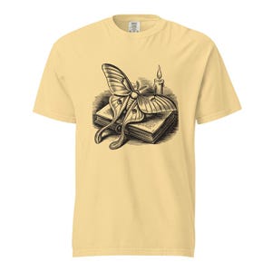 Luna Moth Shirt, Dark Academia Moth Tee, Comfort Colors Moth Lover T-shirt, Cottagecore Luna Moth Shirt image 4