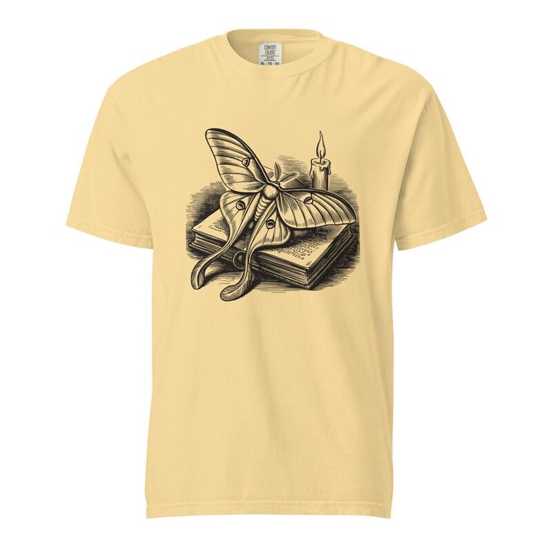 Luna Moth Shirt, Dark Academia Moth Tee, Comfort Colors Moth Lover T-shirt, Cottagecore Luna Moth Shirt image 4