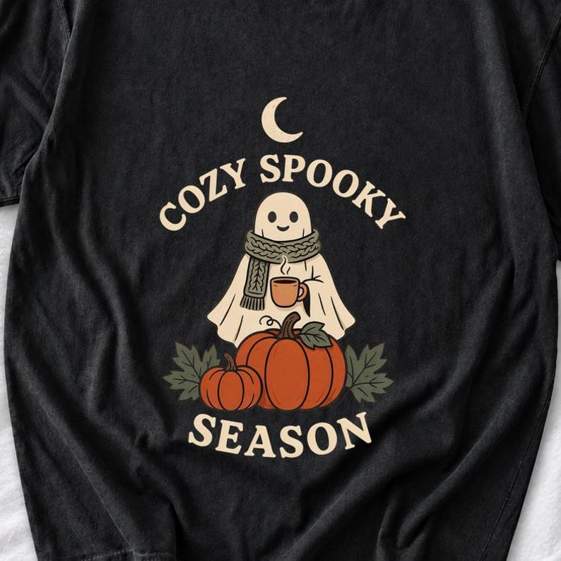 Cozy Spooky Season Ghost Shirt by AeroBeloved