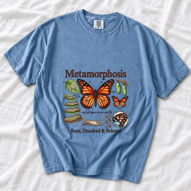 Metamorphosis Monarch Butterfly Comfort Colors Shirt product mockup, image 9