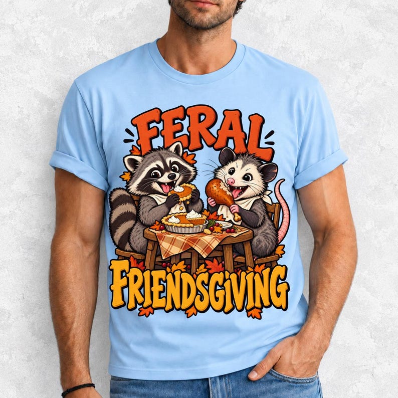 «Feral Friendsgiving» — енот и опоссум за столом