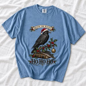 Ворон-гравюра с остролистом «Quoth the Raven: Ho Ho Ho»