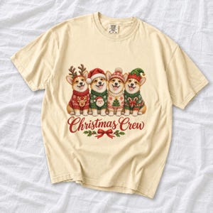 Comfort Colors Corgi Christmas Crew Shirt, Corgi Ugly Sweater Tee, Funny Corgi Christmas T-shirt, Corgi Mom Holiday Shirt