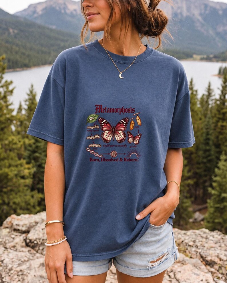 Gothic Metamorphosis Butterfly Comfort Colors Shirt product mockup, image 10