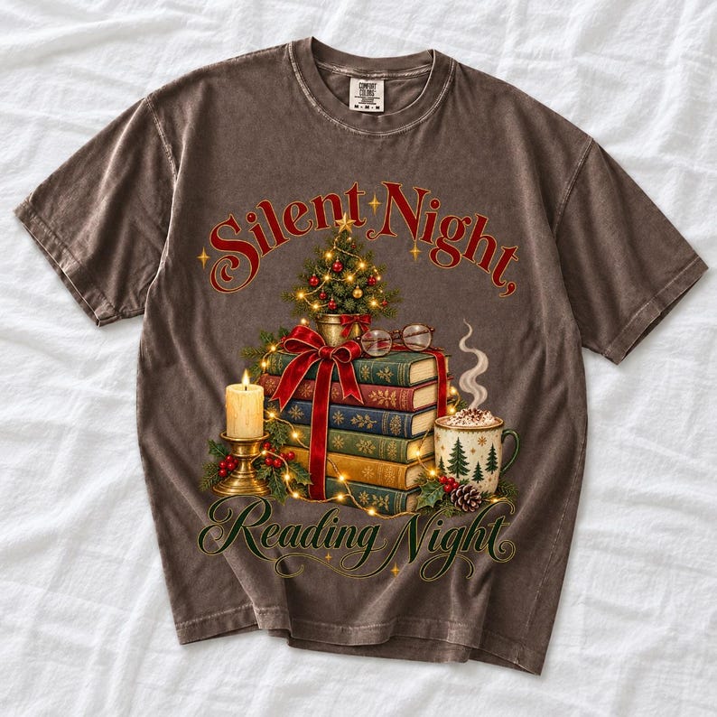 Стопка рождественских книг «Silent Night, Reading Night»