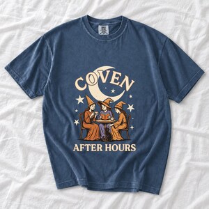 Coven After Hours Witch Shirt, Comfort Colors 1717 Halloween Tea Party Tee product mockup, image 3