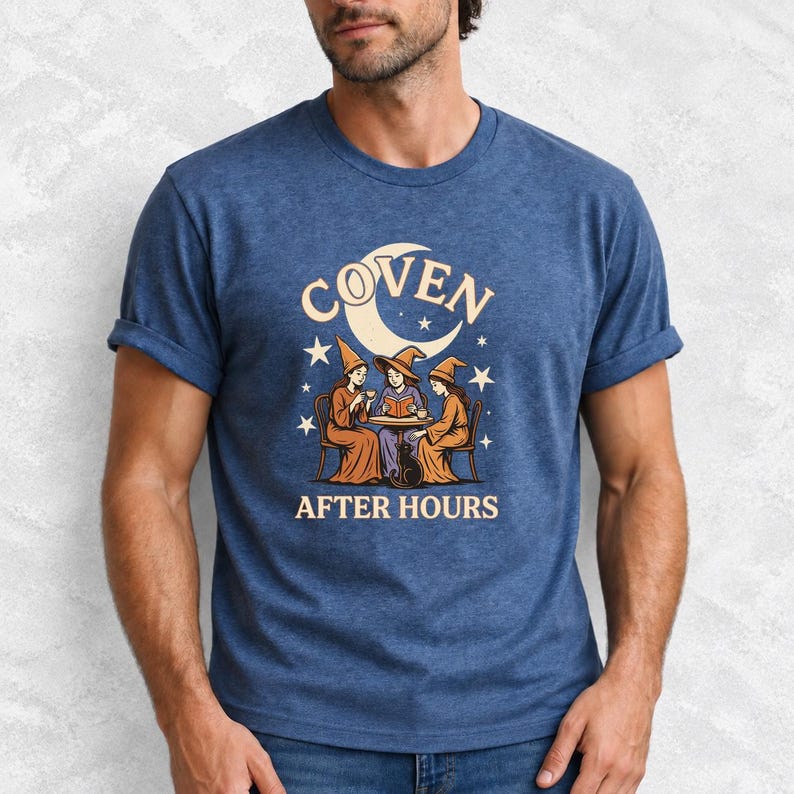 Coven After Hours Witch Shirt, Comfort Colors 1717 Halloween Tea Party Tee product mockup, image 14