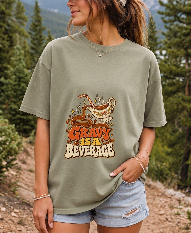 Comfort Colors Gravy Is a Beverage Shirt, Funny Thanksgiving Gravy Tee, Retro 90s Gravy T-shirt, Gravy Boat Shirt, Gravy Lover Tee