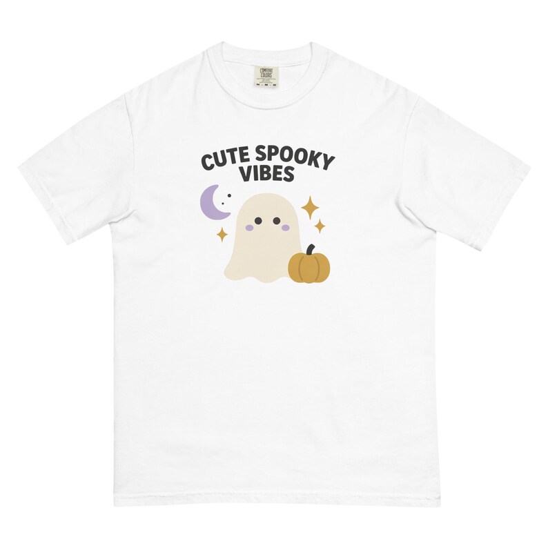 Cute Spooky Vibes Ghost Shirt by AeroBeloved