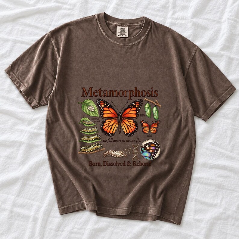 Metamorphosis Monarch Butterfly Comfort Colors Shirt product mockup, image 3
