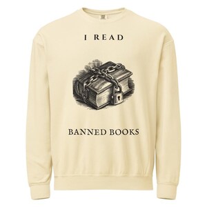 Banned Books Sweatshirt, I Read Banned Books Crewneck, Comfort Colors Book Lover Pullover, Librarian Book Sweatshirt image 4