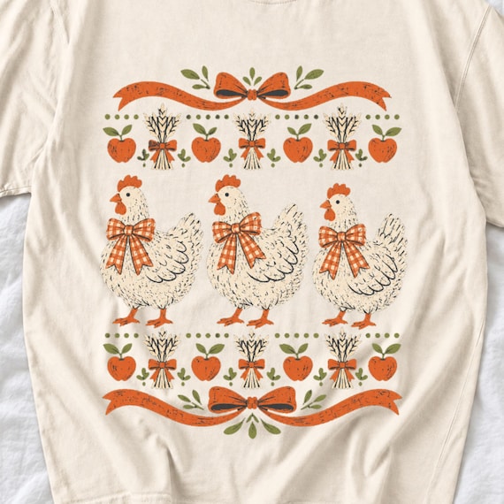 Chicken Shirt, Hens with Bows by AeroBeloved