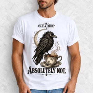 Ворона-гравюра «Early Bird? Absolutely Not.»