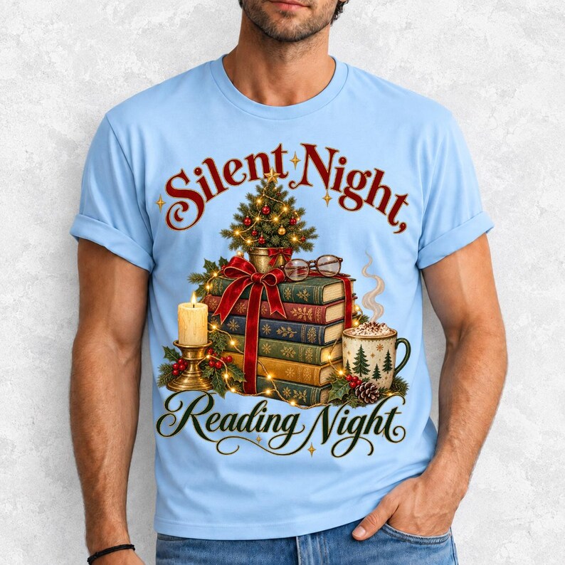Стопка рождественских книг «Silent Night, Reading Night»