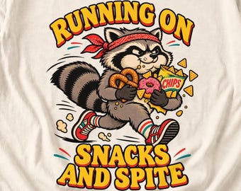 Chaotic Raccoon Shirt, Snacks and Spite Raccoon Tee, Comfort Colors Running Raccoon T-shirt, Trash Panda Shirt, Feral Raccoon Lover Tee