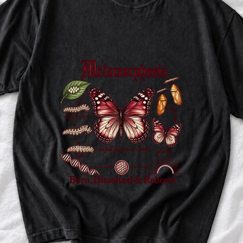 Gothic Metamorphosis Butterfly Comfort Colors Shirt product mockup, image 1