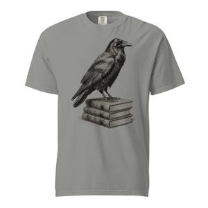 Raven Shirt, Edgar Allan Poe Raven Tee, Comfort Colors Raven Book Lover T-shirt, Nevermore Crow Shirt, Gothic Raven Tee image 2