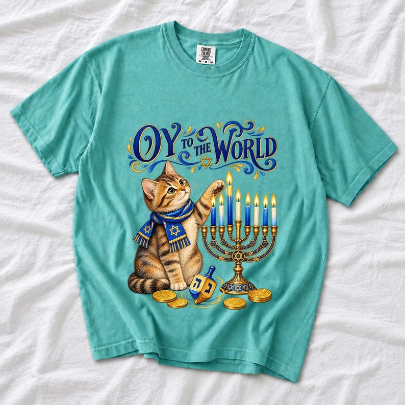 Кот и менора «Oy to the World»