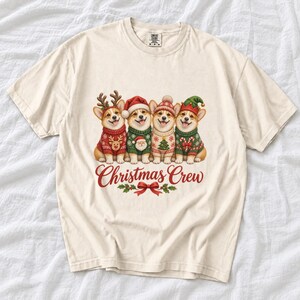 Comfort Colors Corgi Christmas Crew Shirt, Corgi Ugly Sweater Tee, Funny Corgi Christmas T-shirt, Corgi Mom Holiday Shirt
