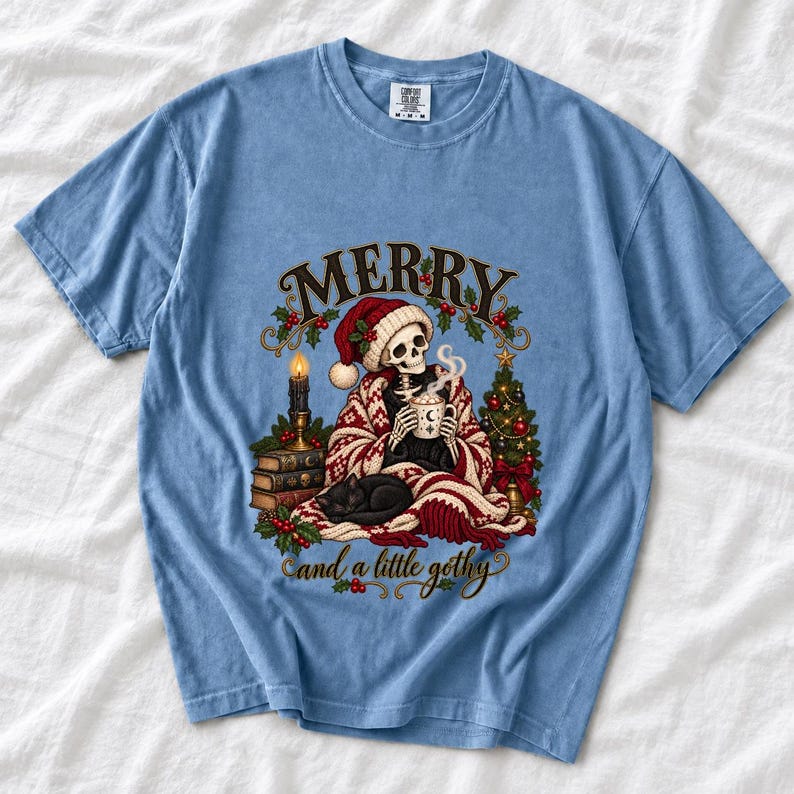 Готично-уютный скелет в колпаке «Merry and a Little Gothy»