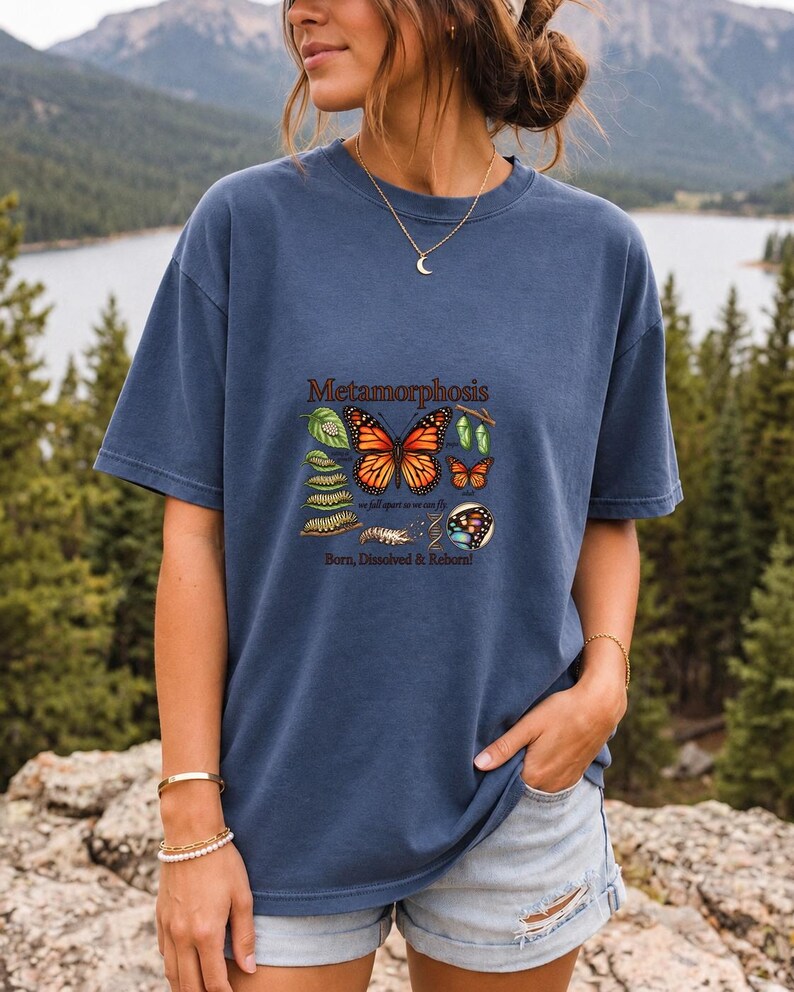 Metamorphosis Monarch Butterfly Comfort Colors Shirt product mockup, image 13