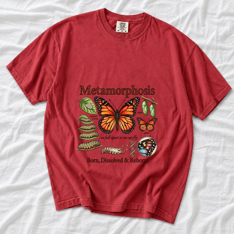 Metamorphosis Monarch Butterfly Comfort Colors Shirt product mockup, image 7