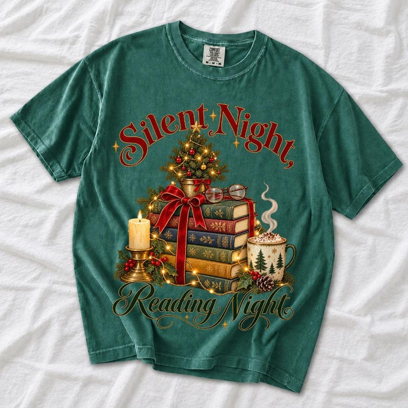 Стопка рождественских книг «Silent Night, Reading Night»