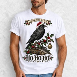 Ворон-гравюра с остролистом «Quoth the Raven: Ho Ho Ho»