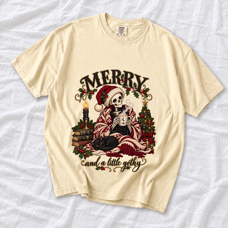 Готично-уютный скелет в колпаке «Merry and a Little Gothy»