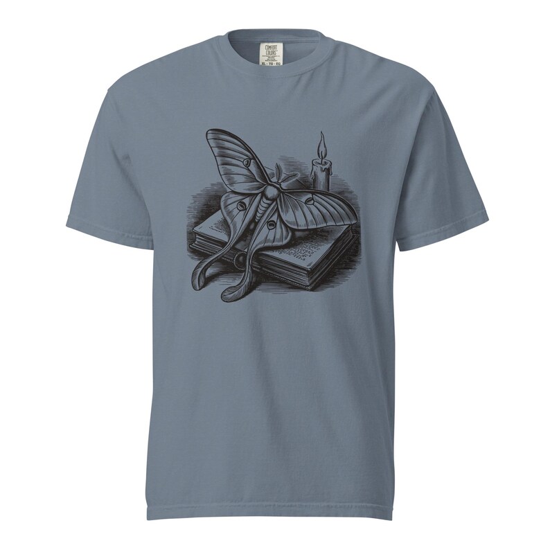 Luna Moth Shirt, Dark Academia Moth Tee, Comfort Colors Moth Lover T-shirt, Cottagecore Luna Moth Shirt image 1