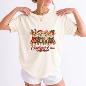 Comfort Colors Corgi Christmas Crew Shirt, Corgi Ugly Sweater Tee, Funny Corgi Christmas T-shirt, Corgi Mom Holiday Shirt