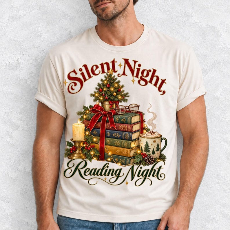 Стопка рождественских книг «Silent Night, Reading Night»