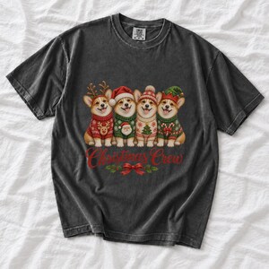 Comfort Colors Corgi Christmas Crew Shirt, Corgi Ugly Sweater Tee, Funny Corgi Christmas T-shirt, Corgi Mom Holiday Shirt