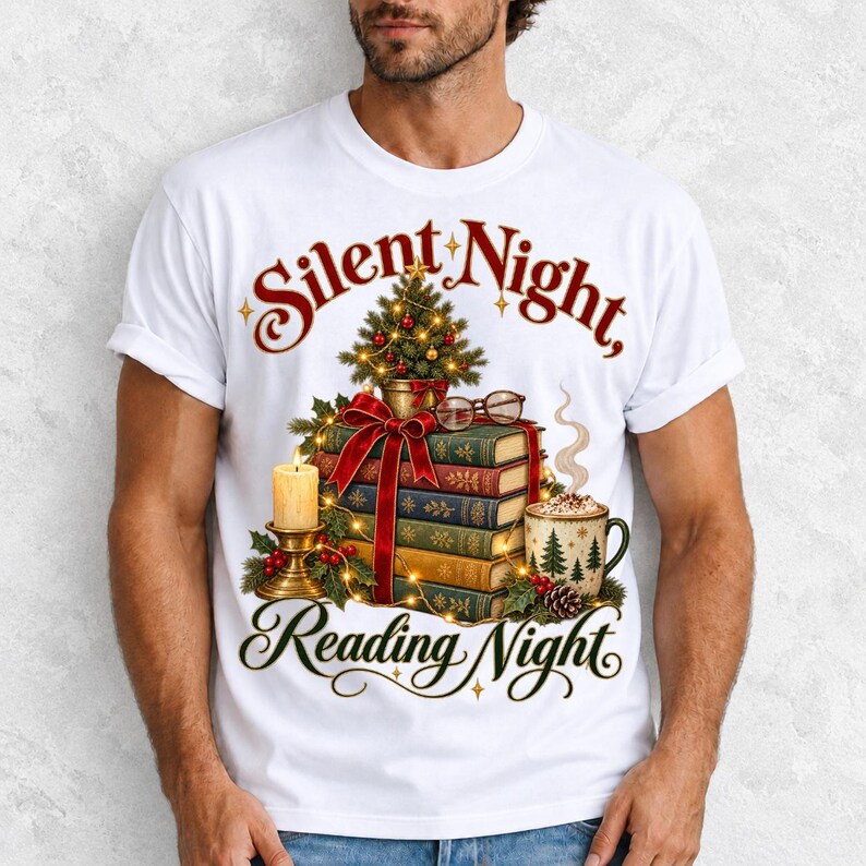 Стопка рождественских книг «Silent Night, Reading Night»