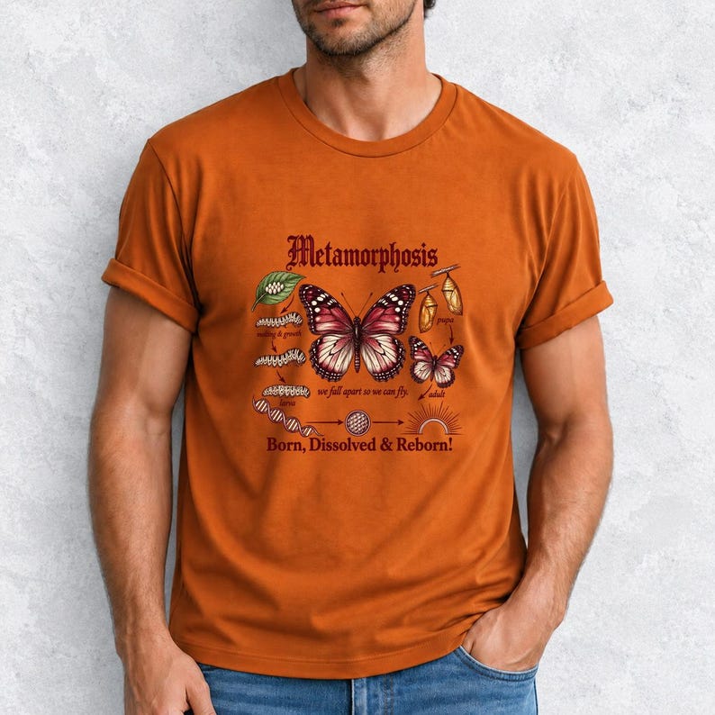 Gothic Metamorphosis Butterfly Comfort Colors Shirt product mockup, image 16