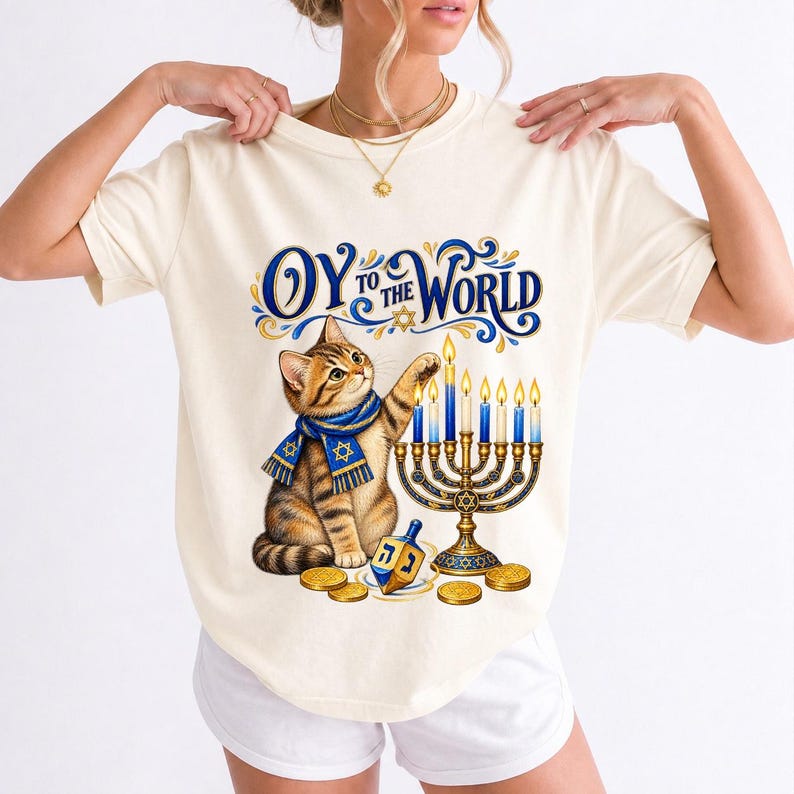 Кот и менора «Oy to the World»