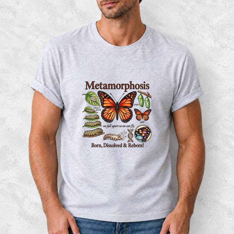 Metamorphosis Monarch Butterfly Comfort Colors Shirt product mockup, image 15