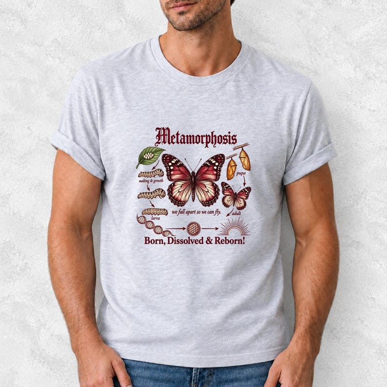 Gothic Metamorphosis Butterfly Comfort Colors Shirt product mockup, image 17