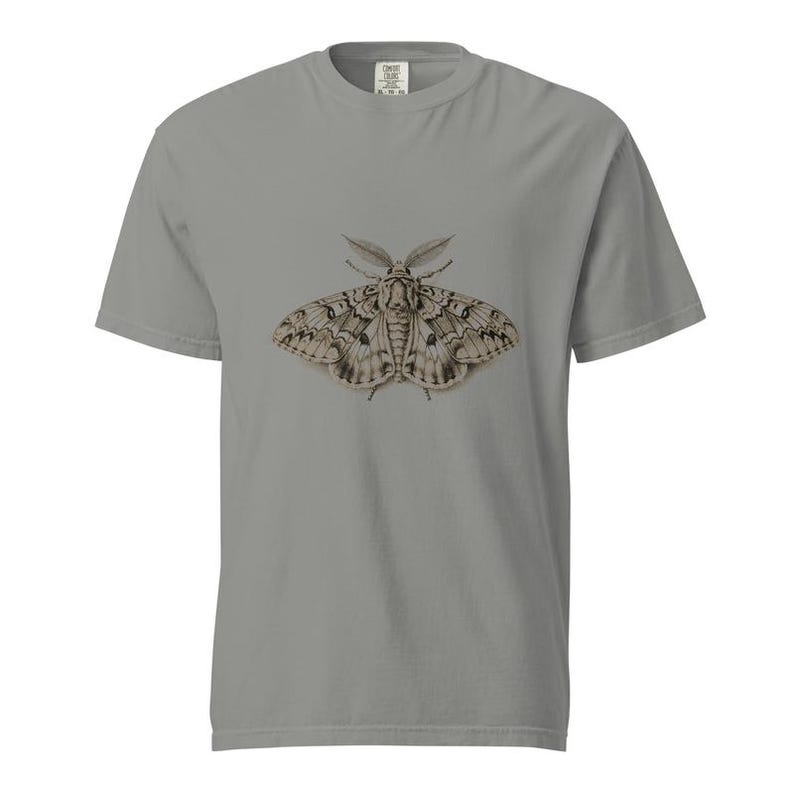Moth Shirt, Retro Moth Specimen Tee, Comfort Colors Moth T-shirt, Dark Academia Moth Shirt, Entomology Moth Tee Gift image 3