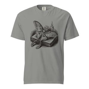 Luna Moth Shirt, Dark Academia Moth Tee, Comfort Colors Moth Lover T-shirt, Cottagecore Luna Moth Shirt image 3