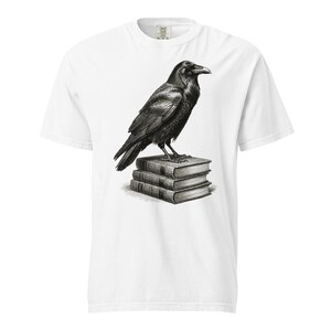 Raven Shirt, Edgar Allan Poe Raven Tee, Comfort Colors Raven Book Lover T-shirt, Nevermore Crow Shirt, Gothic Raven Tee image 4