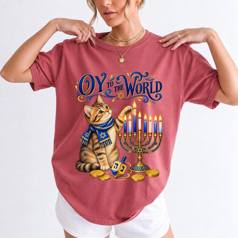 Кот и менора «Oy to the World»