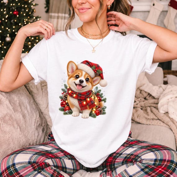 Christmas Corgi Puppy Shirt by AeroBeloved