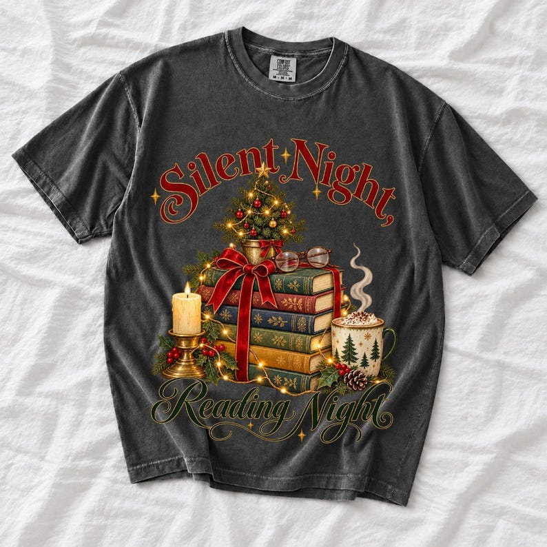 Стопка рождественских книг «Silent Night, Reading Night»
