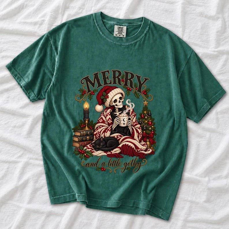 Готично-уютный скелет в колпаке «Merry and a Little Gothy»