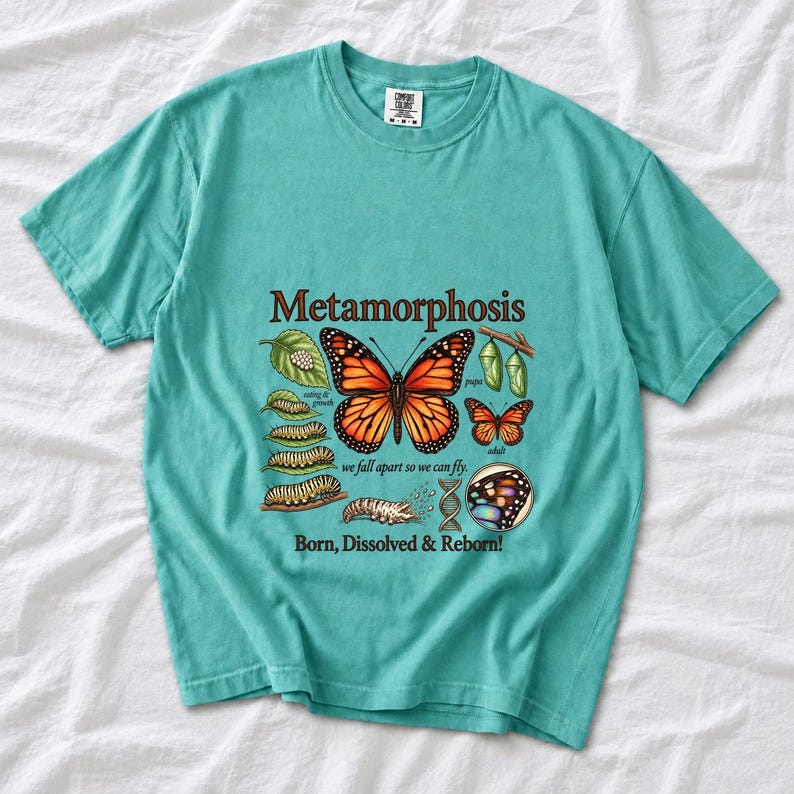 Metamorphosis Monarch Butterfly Comfort Colors Shirt product mockup, image 6